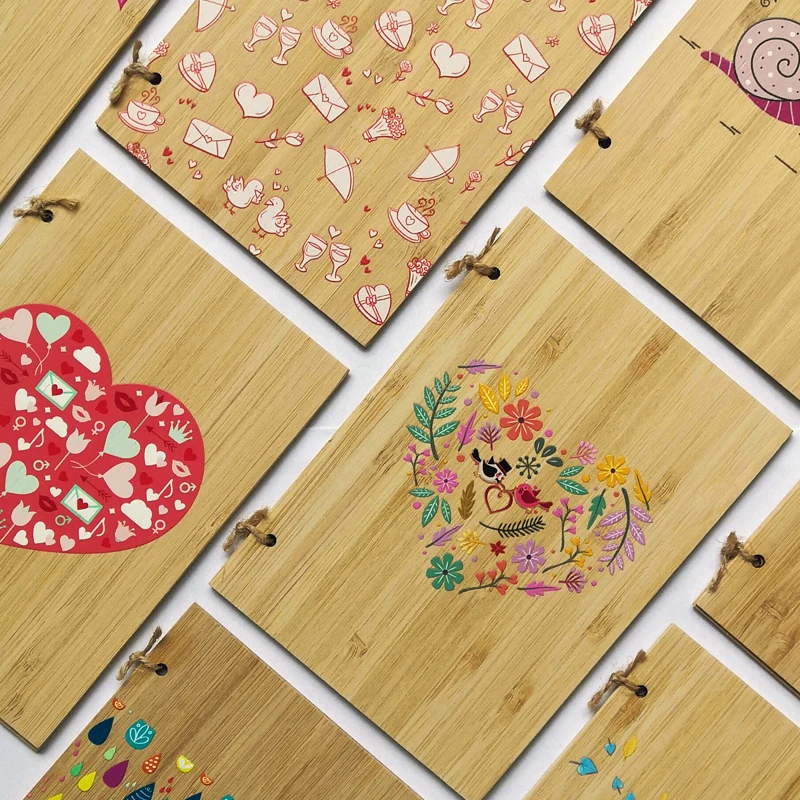 lovely wooden bamboo wedding invitation card