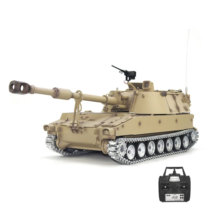 Remote Control Tank M109A2  Howitzer 1/16 Scale Model Tank Toys Simulation Track/ Sound/Action And Smoke Gifts For Adults & Kids