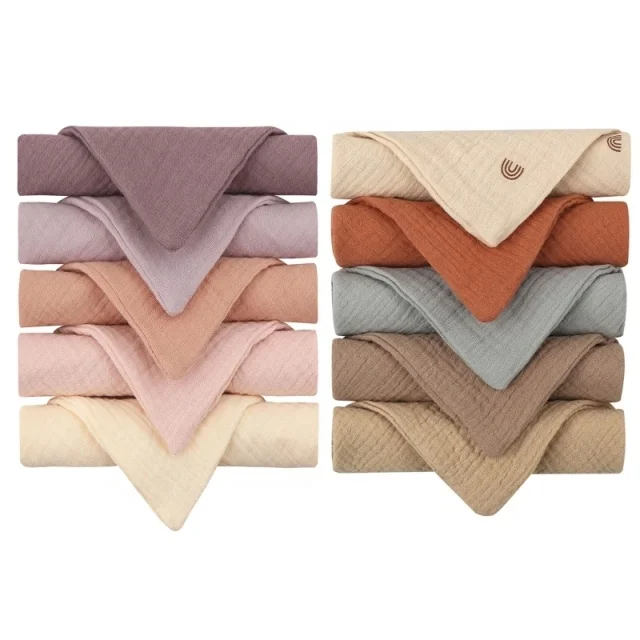 Handkerchief Cotton Burp Cloth Soft Absorbent Gauze Kindergarten Washcloth Towel Baby Face Cloth Baby Bath Towel