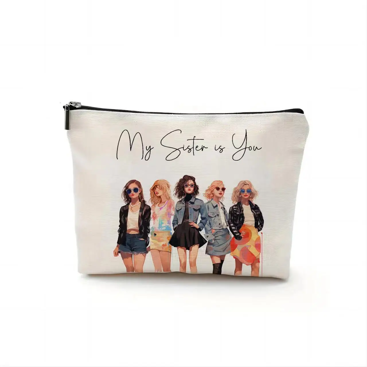 New fashion product big capacity multifunction capacity portable cotton linen pencil canvas bag canvas pen pouch for student