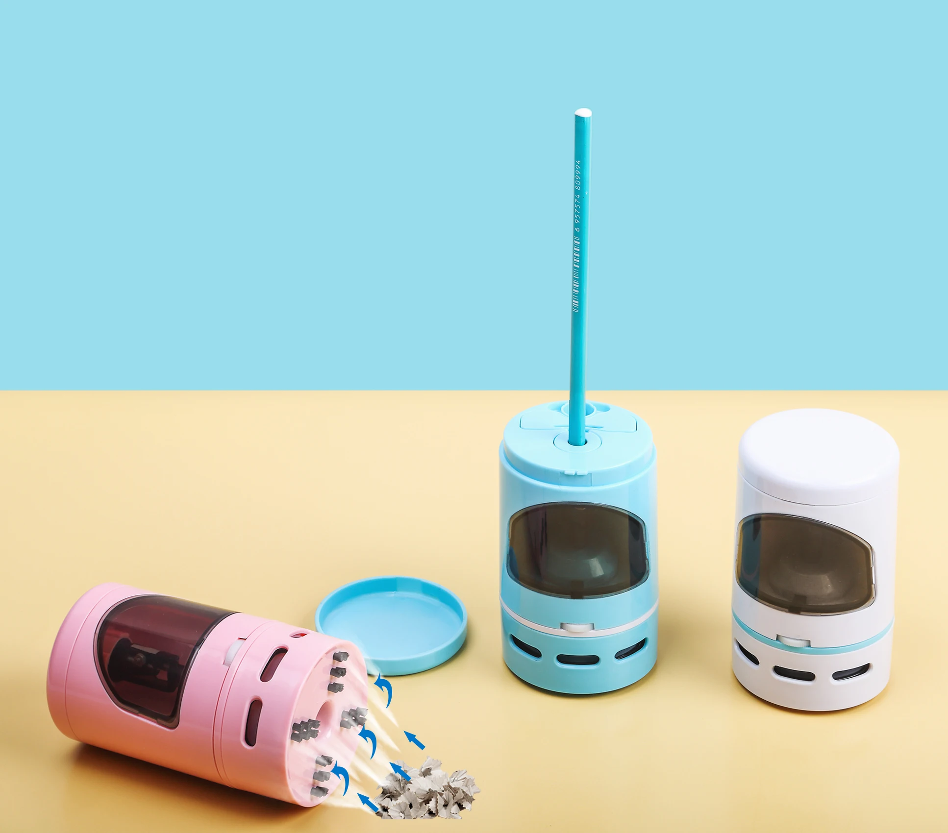 New semester new design fast electric pencil sharpener with Tabletop cleaner