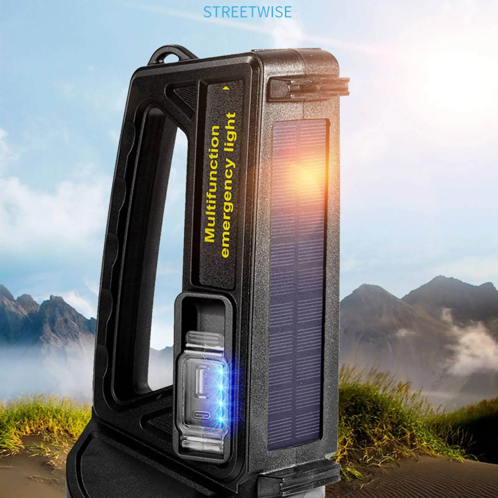 Multifunction Rotating XHP50 LED Head Solar Solution Rechargeable Torch COB Light Searchlight With Solar Battery