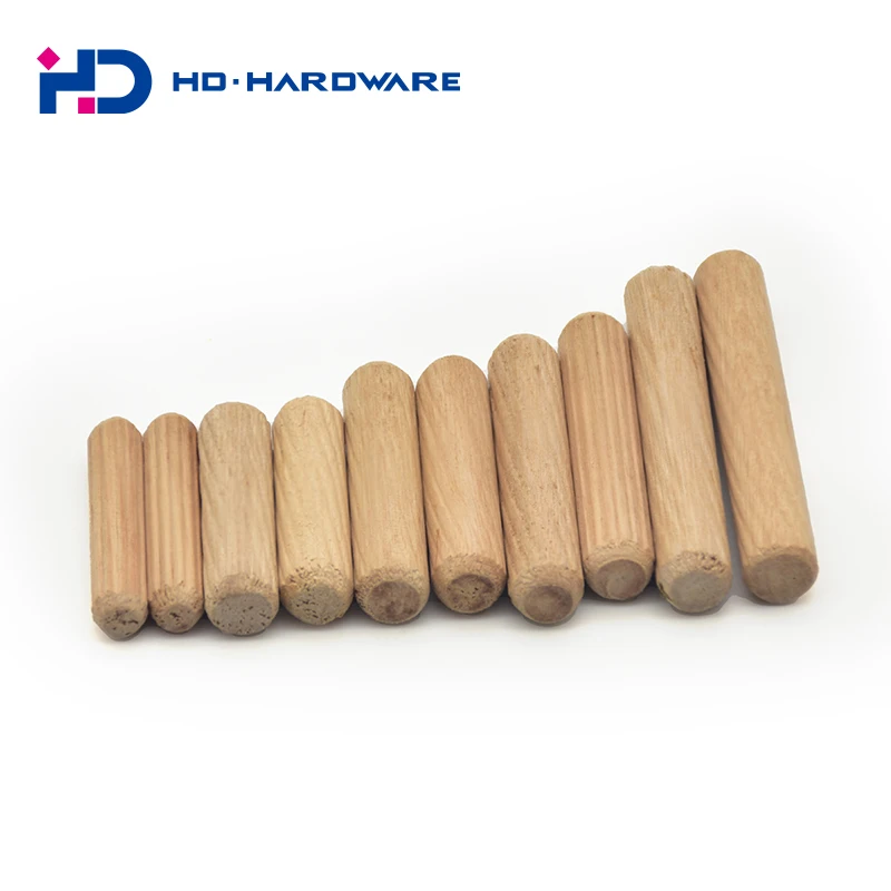 Wooden Dowel Fluted Threaded Groove Rod Art Woodworking Craft Pins dowel Decorative Wooden Dowel Pin