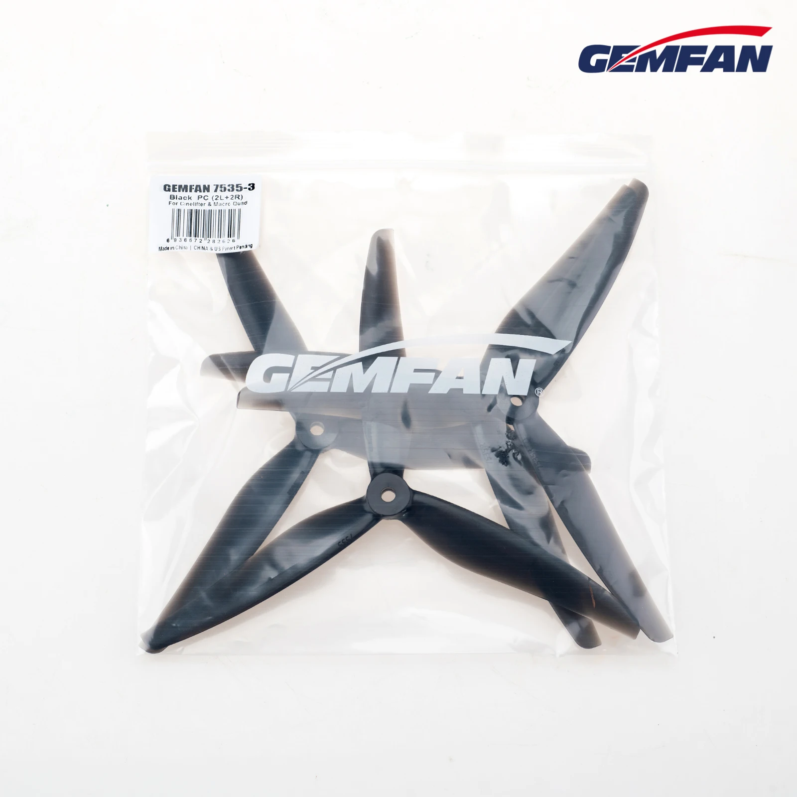 Gemfan 7535-3 3-blades propellers 7.5 Inch 2CW + 2CCW Glass fiber nylon and PC For RC Drone Cinelifter and Macro Quad
