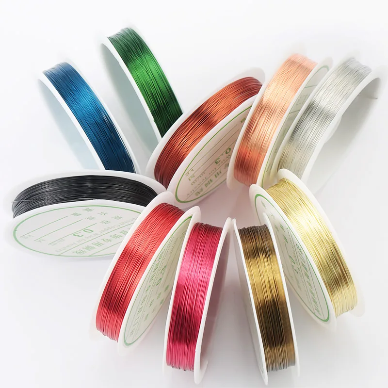 0.3mm/0.4mm Multicolor copper wire Beading Wire Beading thread Jewelry Cord String cord Beading line DIY Craft Making 11 colors