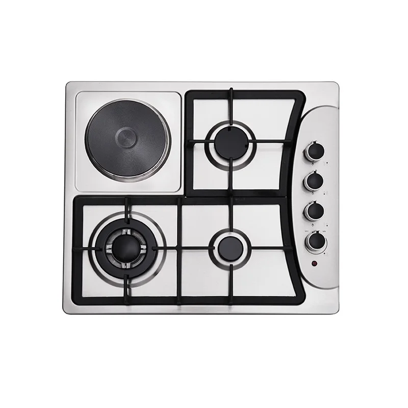 
Kitchen Appliances 4 Burners Combined Electric Cooker Cooktop Built-in Hob Gas Stove 