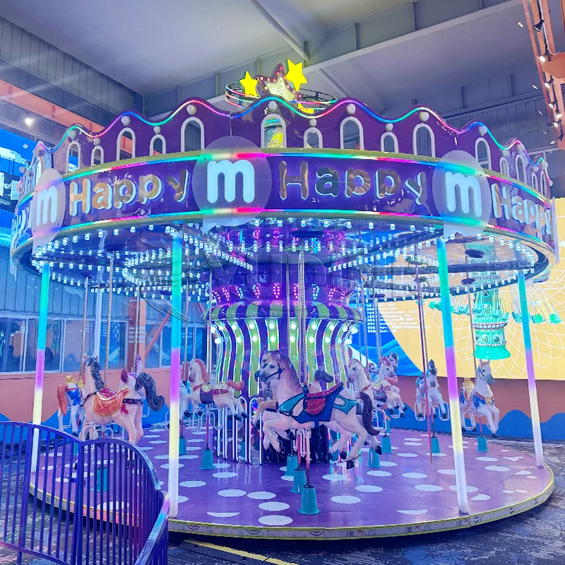 Amusement Park Carousel House Fairground Carnival Amusement Theme Park Ride Manufacturer Electric Merry Go Round Carousel
