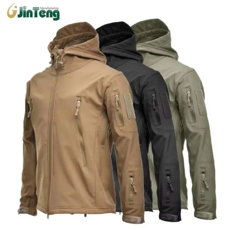 High Quality Custom Men Waterproof Soft Shell Camouflage Clothing Jackets Mens Tactic Jacket With Fixed Hood
