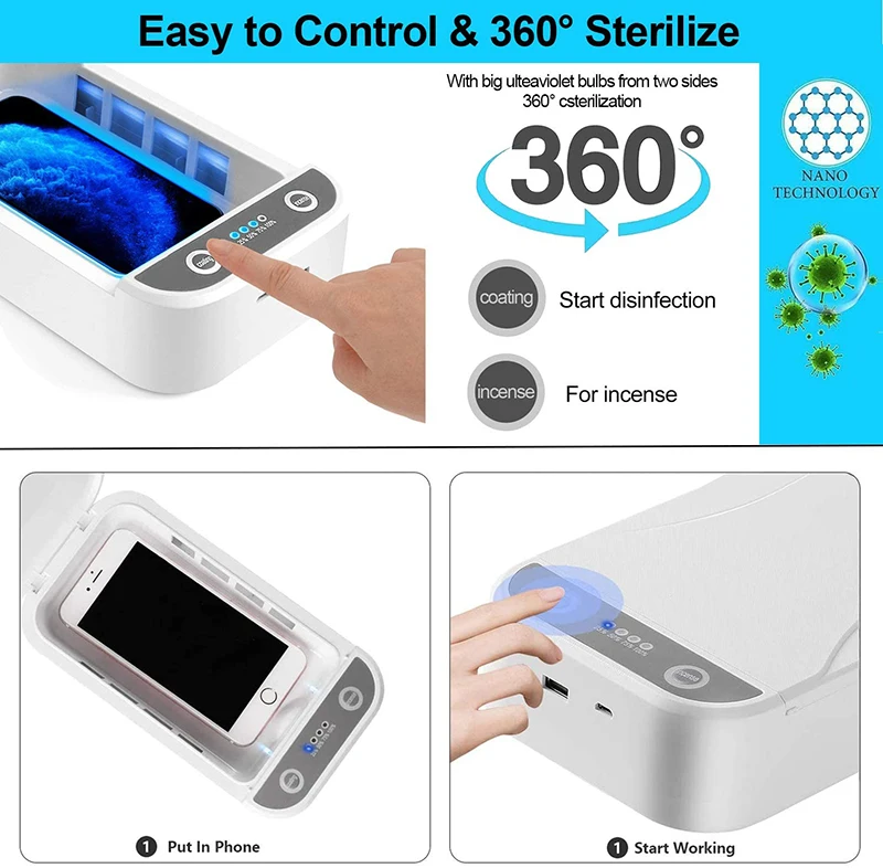 
Multifunction Mini Portable Toothbrush UV Sterilizer Box LED Light Lamp Sterilization Cabinet Phone Sanitizer UVC Sterilizer Box 