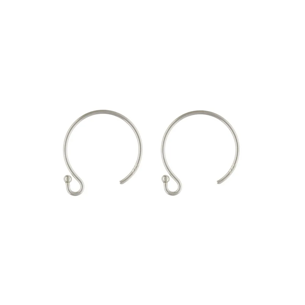 Classic 925 sterling silver 13mm circle ball end ear wire for ladies fashion jewelry earrings hoop