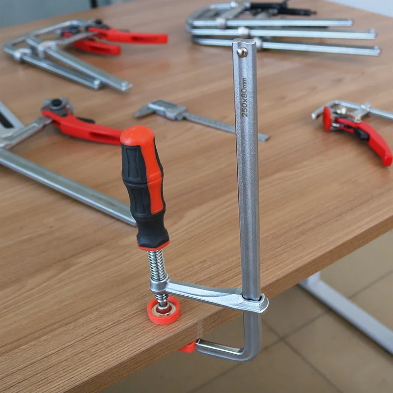 120mm Heavy Duty Drop Forged F Clamp Adjustable Plastic Handle steel clamp ratchet clamp