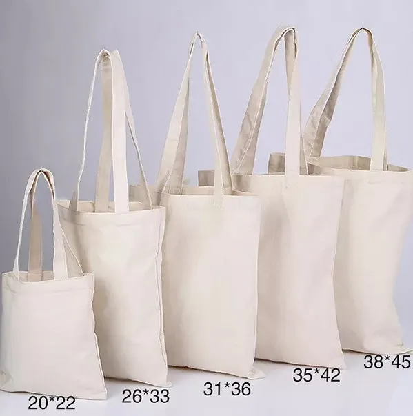 2024 New YCH Wholesale Custom Print Logo Cheap Reusable Shopping Bags Plain White Blank Cotton Canvas Tote Bag With Customized