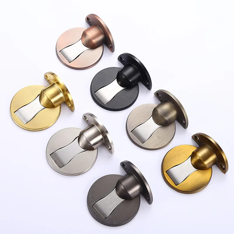 Modern Magnetic Door Stopper Easy Installation Floor Mounted Invisible Anti-Collision Stainless Steel Door Stopper for Apartment