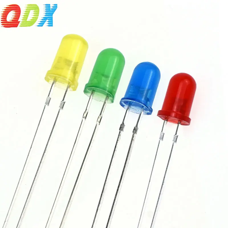 F5 Round  Lens Color Red Yellow Blue Green  Orange Assorted 5mm Diffused Led Light-emitt In line led 1000pcs/bag