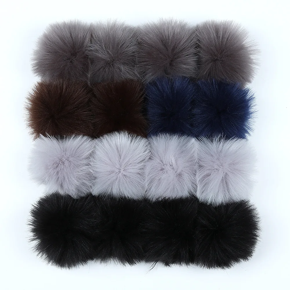 12pcs/set 10cm Multicolor Hat Ball Pom Pom Handmade DIY Artificial Raccoon Ball Wholesale Cap Faux Fox Fur PomPom