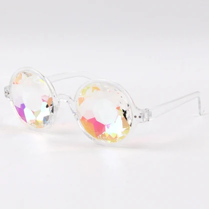 best selling kaleidoscope glasses a fancy dress ball  party round frame colorful crystal glass lenses sunglasses goggles