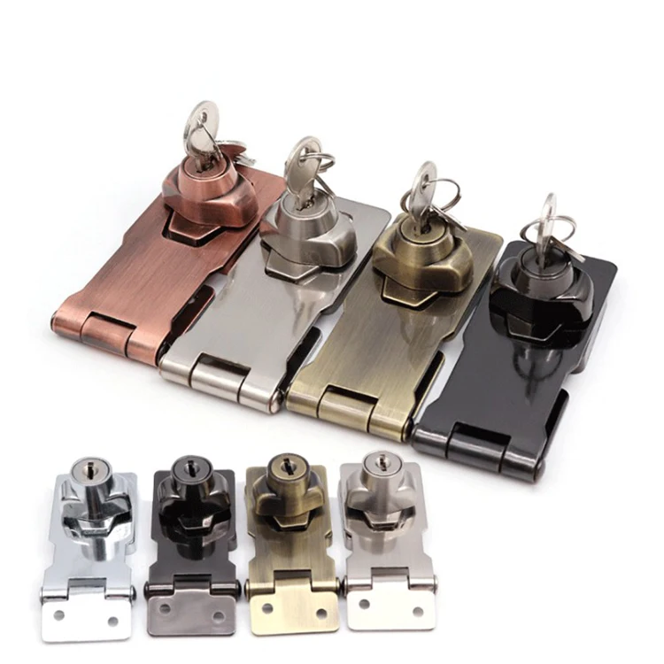 Lock Latch Safety Gate Latches Cabinet Locks with Keyed Hasp Lock