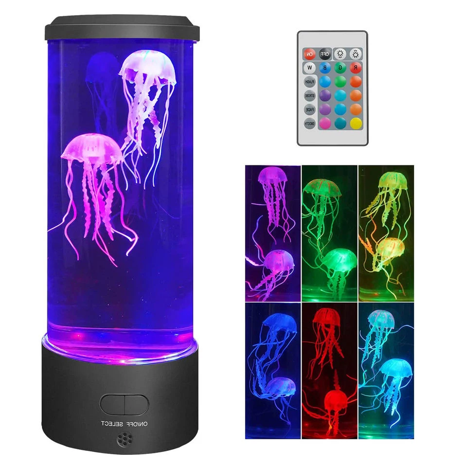 Lightingpass Custom Simulation LED Jellyfish Lamp Luminous Colorful RGB Night Table Lighting For Bedroom Starry Style