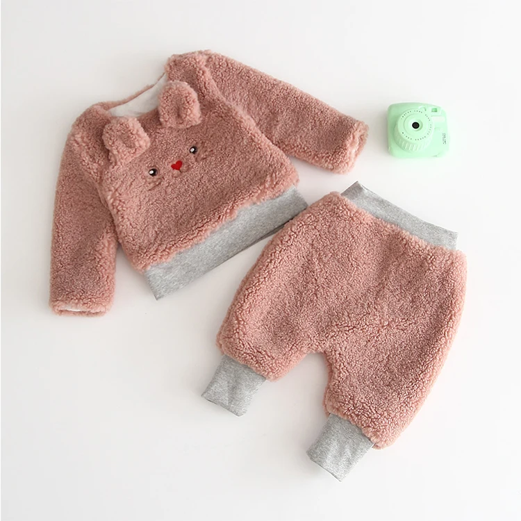 Thick Fleece baby clothing 2019 cute Baby Girls and Boys outfit kids Clothing Set For 0-24M