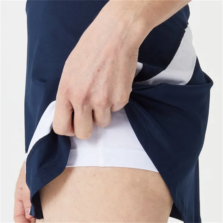 ZN-Sexy girls sports wear inside shorts white stripe women girls black tennis skirt