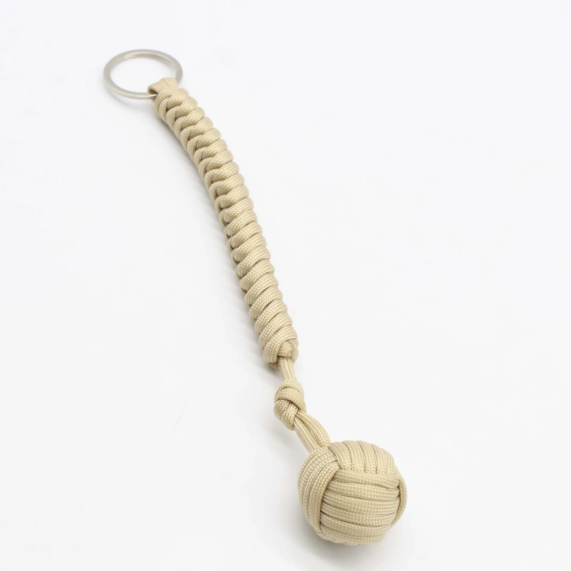 Broken Window Umbrella Rope Braided Chain Outdoor Safety Prot Monkey Fist Steel Ball Self Defense Lanyard Survival Key Chain