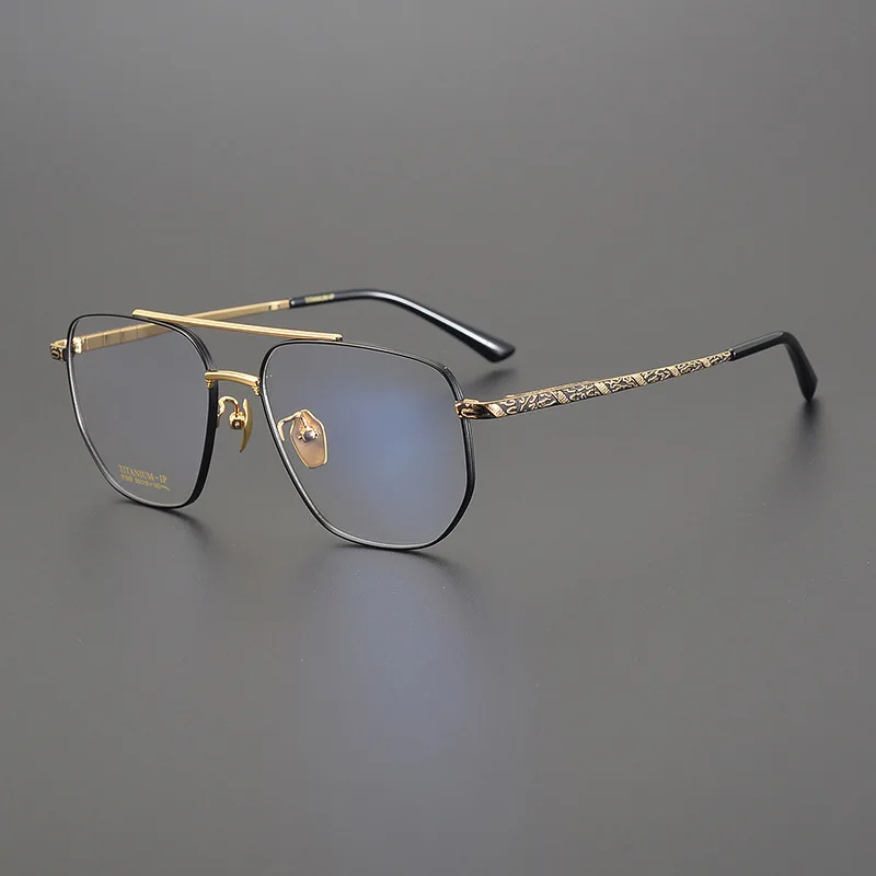 Двусторонний мост 3D дизайн дракона тотемный храм из чистого титана очки оправа от производителя Шэньчжэнь ультра легкие деловые