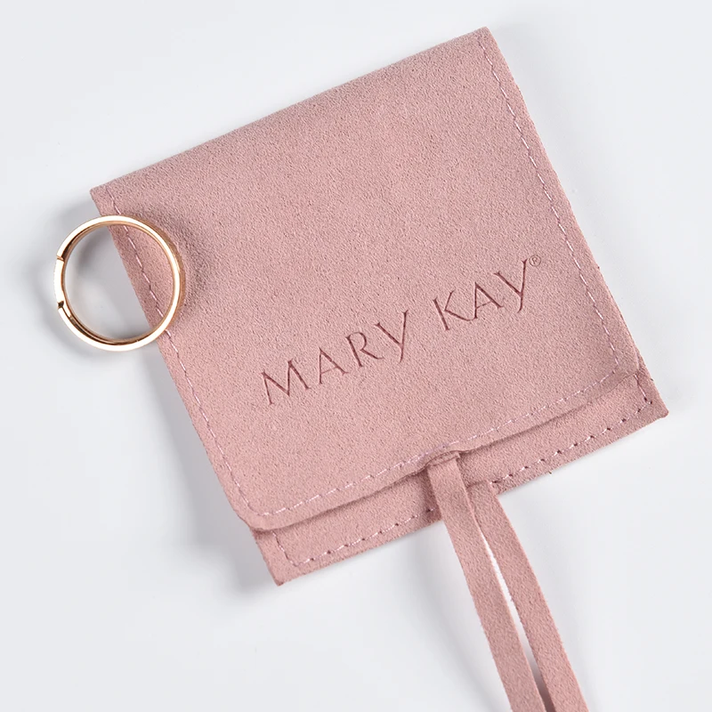 Custom Pink Microfiber Jewelry Packaging Bag Luxury Microfiber Drawstring Pouch With Logo