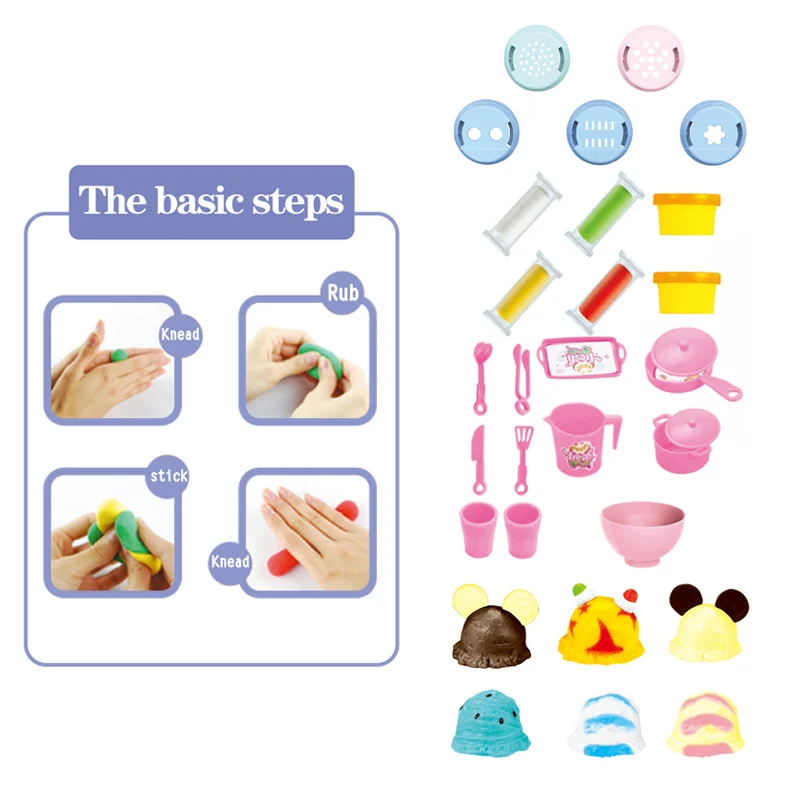 Educational DIY Plasticine Factory Eco-Friendly Little Train Color Mud Play Dough Machine Toys Playdough Toys