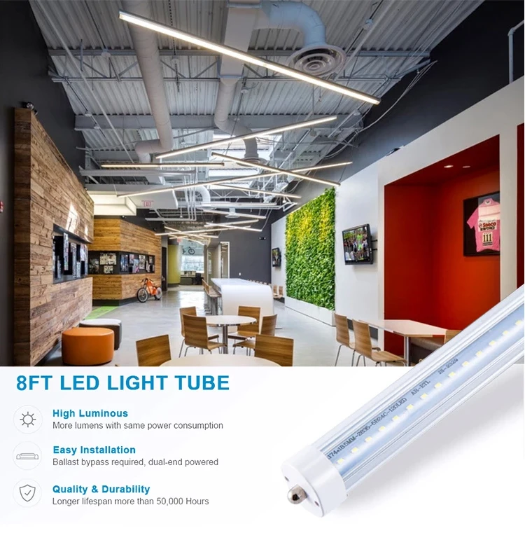 
AIER OEM&ODM 100lm-150lm/W FA8 R17D G13 Socket 4FT 8FT T8 Led Tube Light 