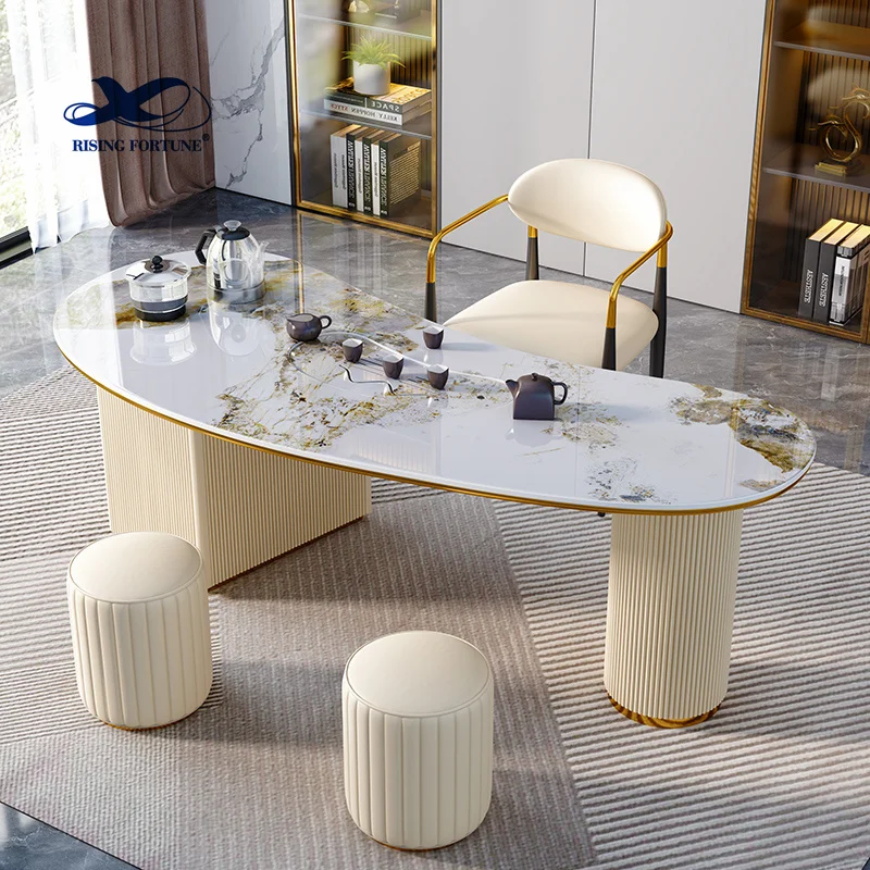 High Fashion new design coffee table set gold color Nordic center table set Polished Arabic style modern tea table