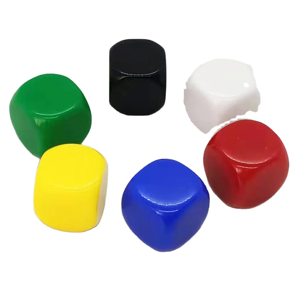 Custom 16mm Round Corner Game Dice Set 6 Sided Casino Dice Solid Multicolor Pocket Acrylic Dices For Board Games Party Holidays