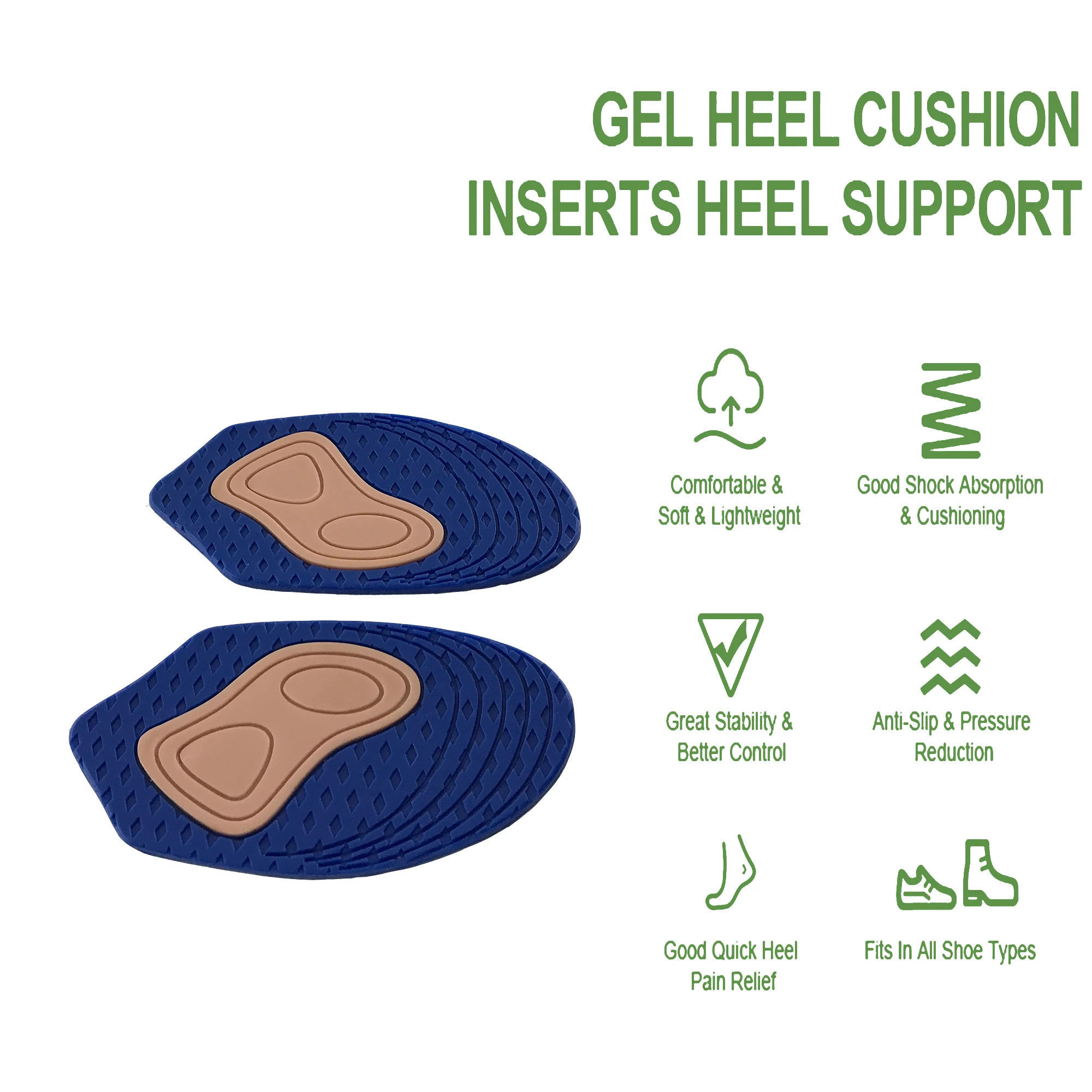 shoe heel pad gel heel pads 3/4 arch support shoe insole