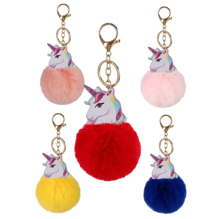 Оптовая продажа, модный брелок из искусственной кожи для подростков, цветной, единорог, милая девочка, брелок для ключей с единорогом
