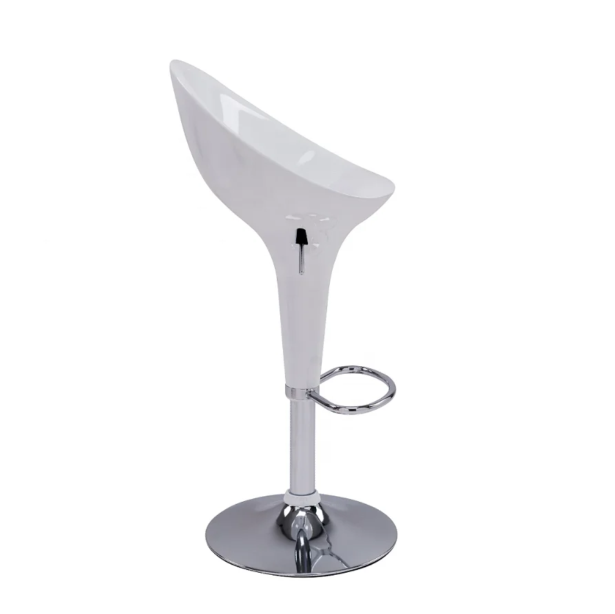 Hydraulic Swivel Bar Chair Adjustable Height Swivel Salon Stool Modern Simple ABS Plastic Sofa Stool with Comfortable Backrest