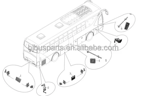 Other performance parts Golden Dragon Mini Bus Parts Door Lock 5940-02438 Original Outside Body Parts