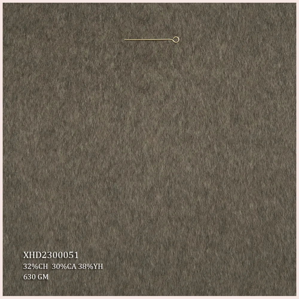 High Quality Spot Goods Double Face Wool Cashmere Fabric for Clothing 32%Camel Hair 30%Cashmere 38%Yak Hair