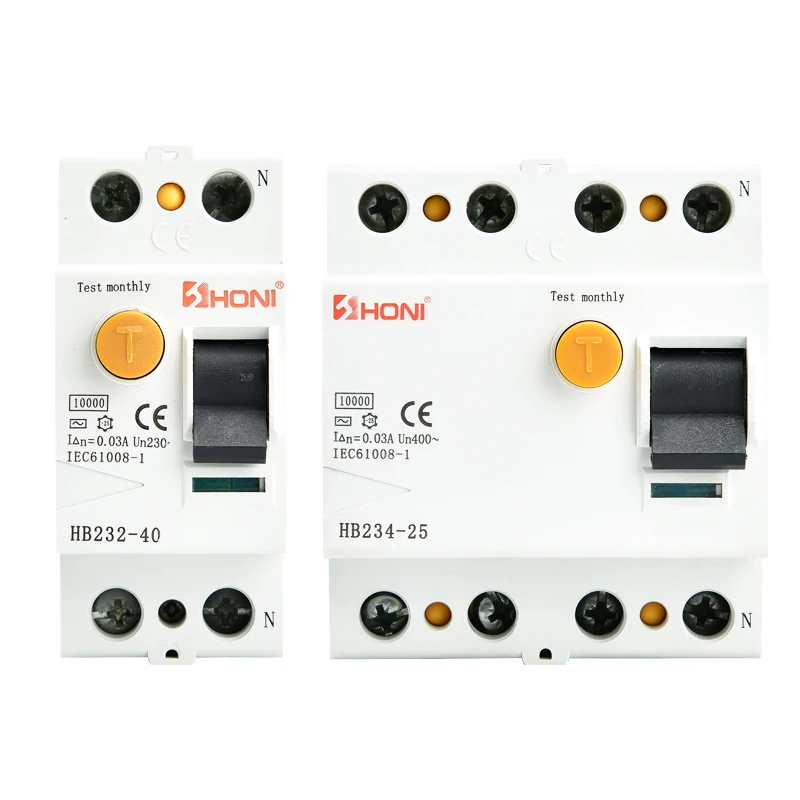 4pole rccb 16A 30mA 100ma 32a 40a mcb  6KA f7 PFIM Residual Current Circuit Breaker