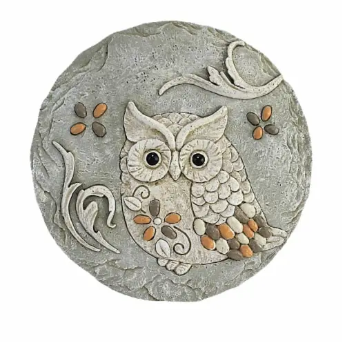 Owl Custom Design Outdoor Garden Decor Supplies Resin Memorial Stone Polyresin Garden Stepping Stone