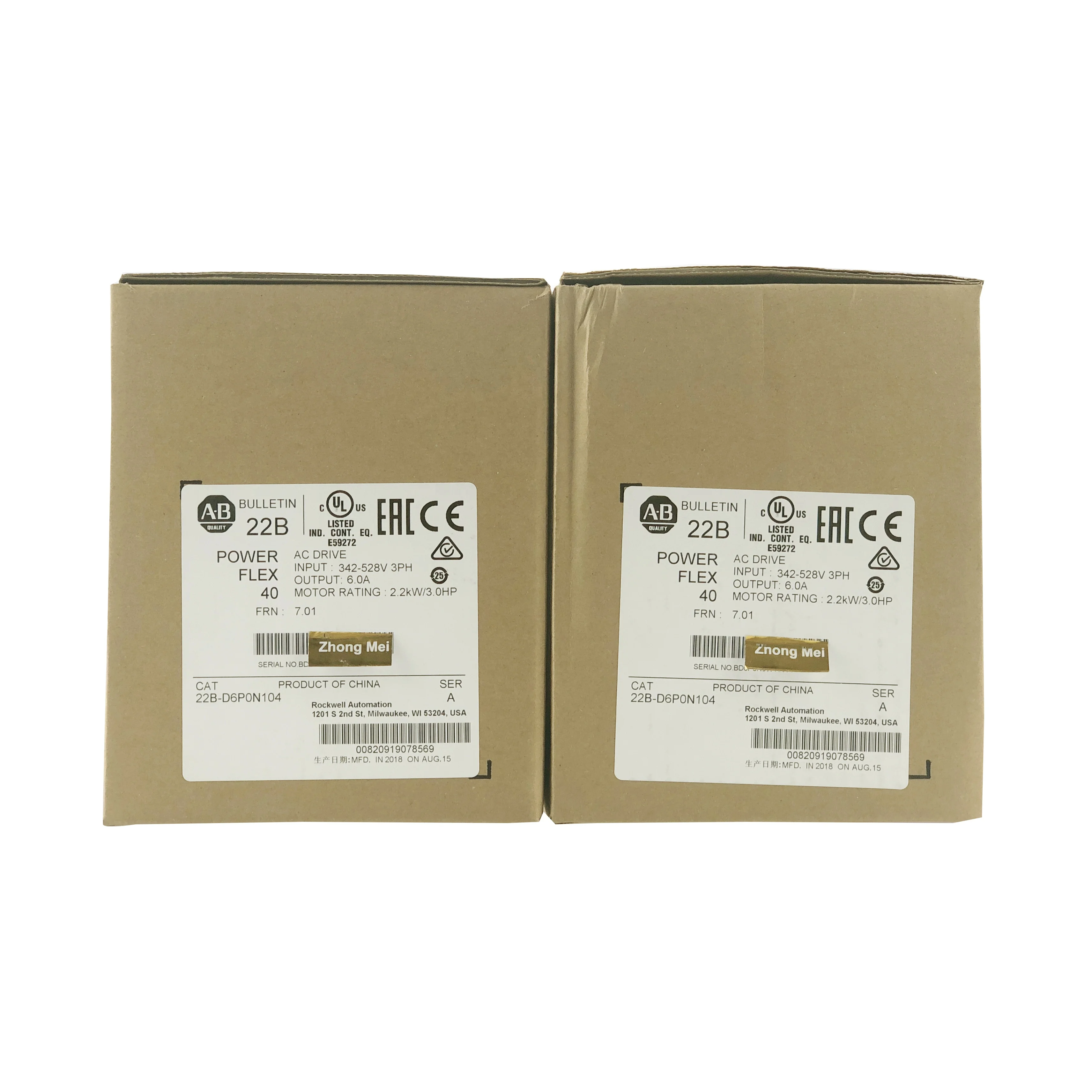 22B-D6P0N104 New and Original Allen Bradley PowerFlex 40 Frequency Coverter AC Drive 22B-D6P0N104