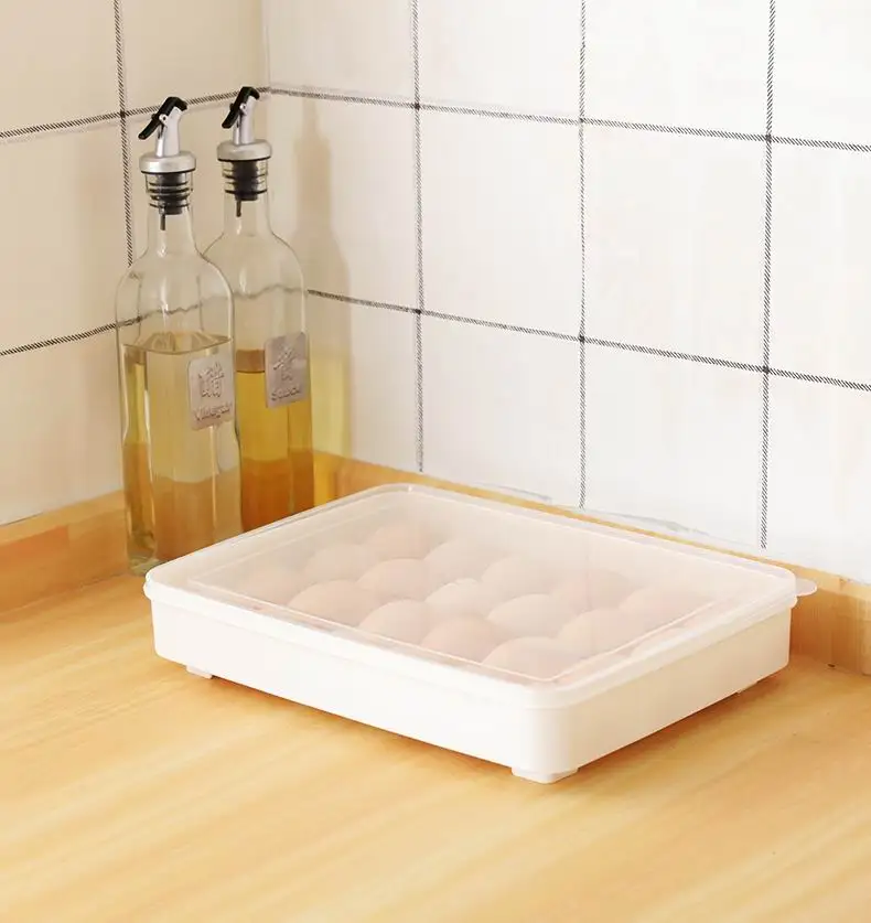 2022 new design Egg storage container Refrigerator with 24 compartment food grade crisper kitchen egg storage container