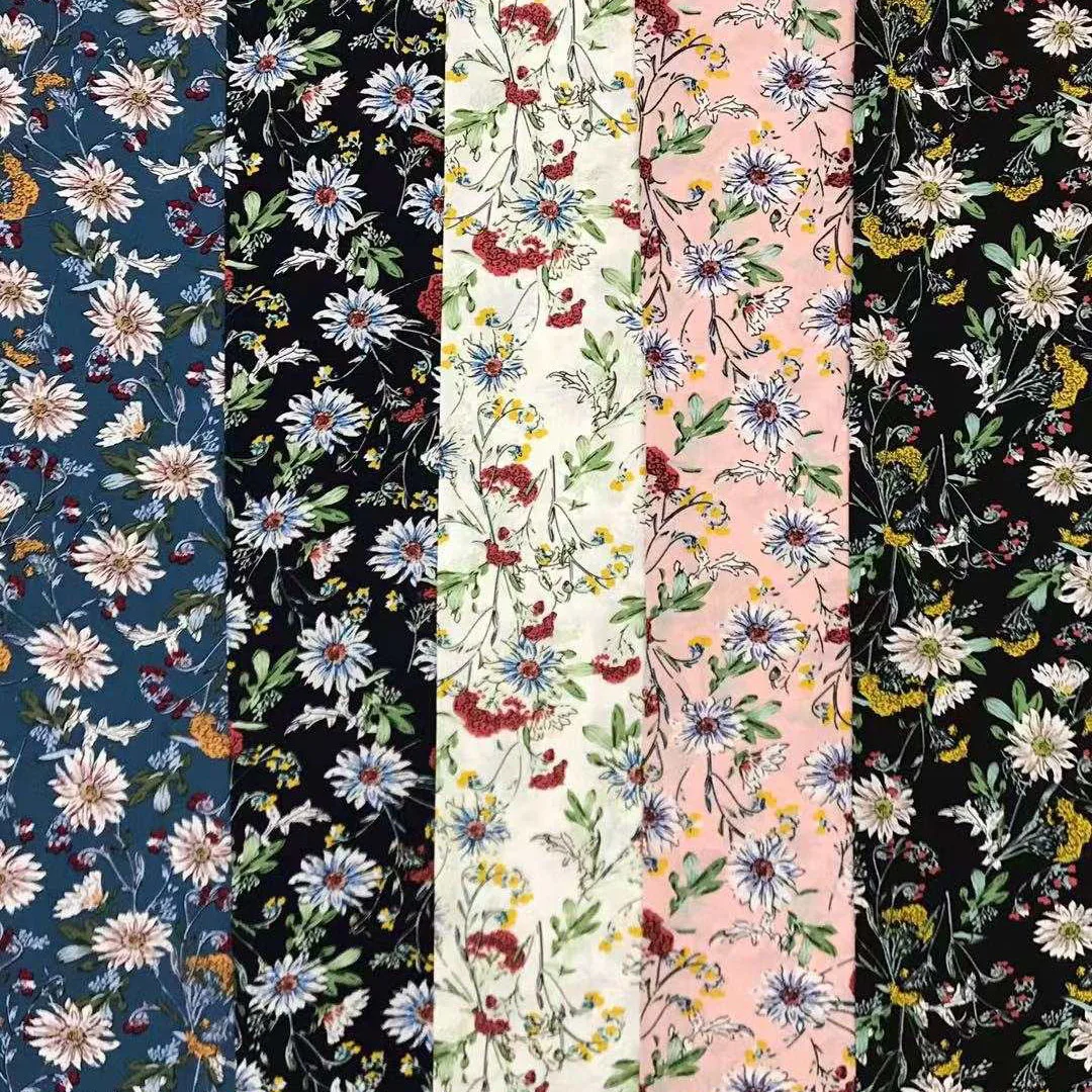 Hot selling manufacture 100% digital print small floral rayon viscose printed fabric for