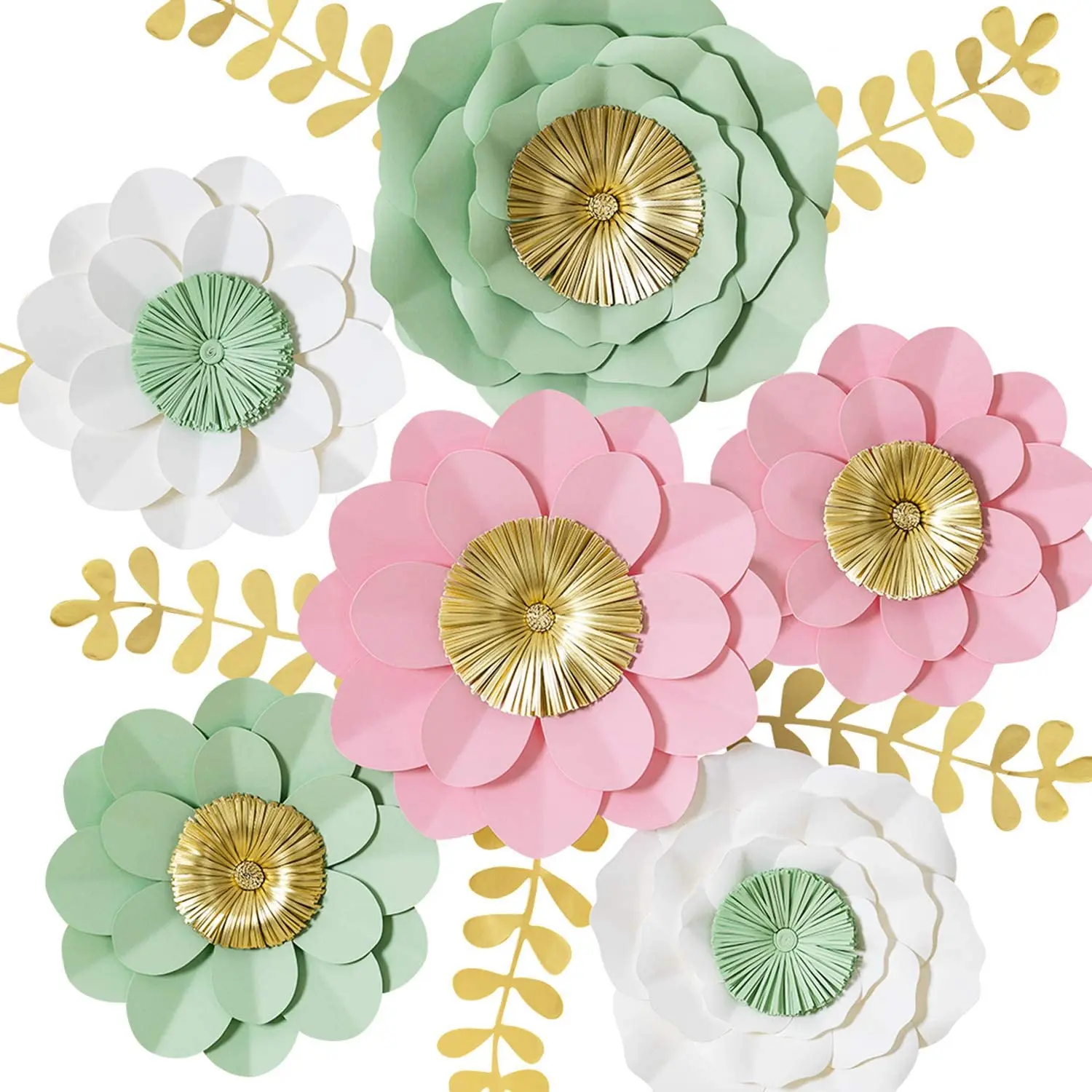 wedding wall decoration 3D design folding colorful KD DIY paper flower