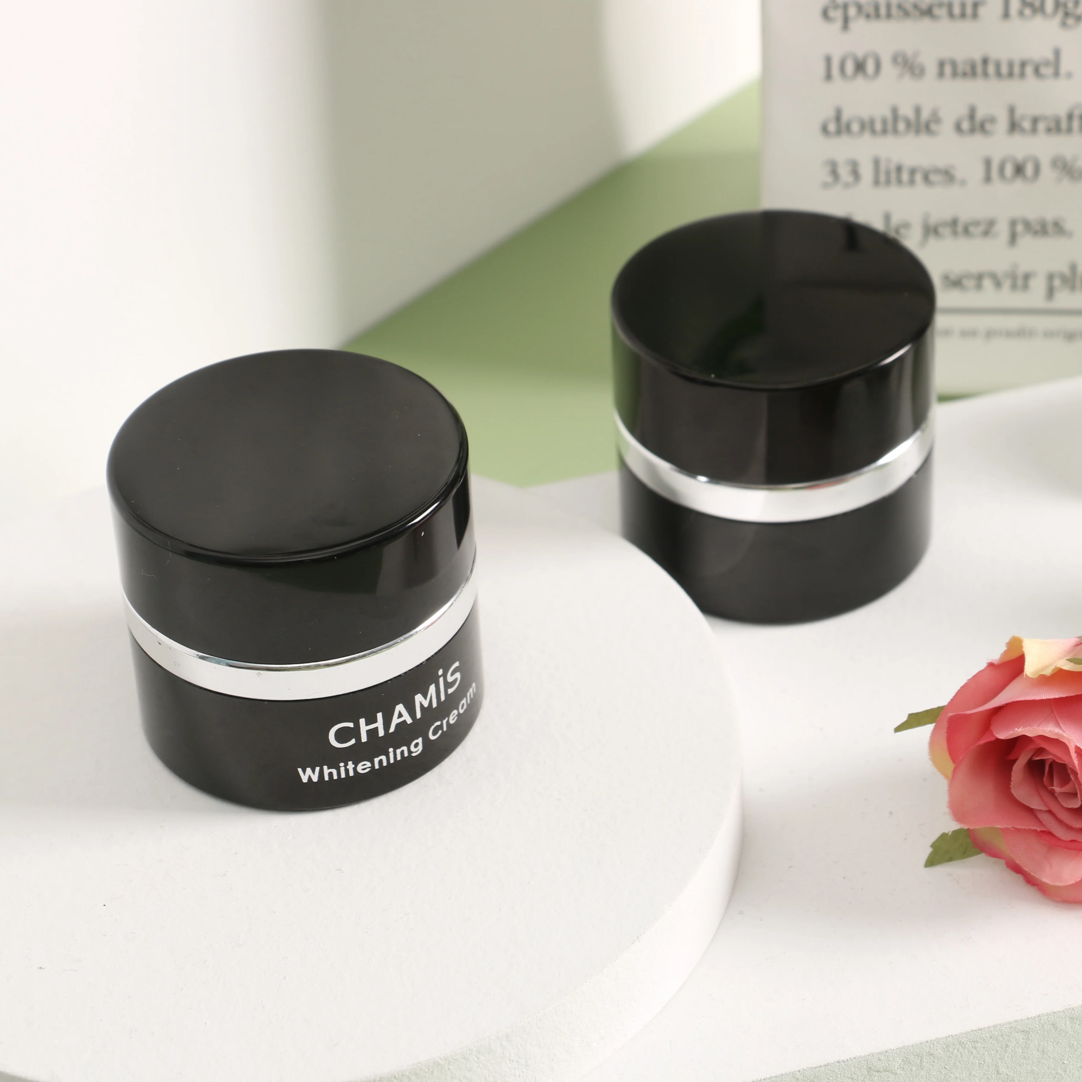 Fancy Elegant Lotion Cream Jars for Cosmetics Gold Small Aluminum 15g 30g 50g Skin Care Cream Glass Metal Customized