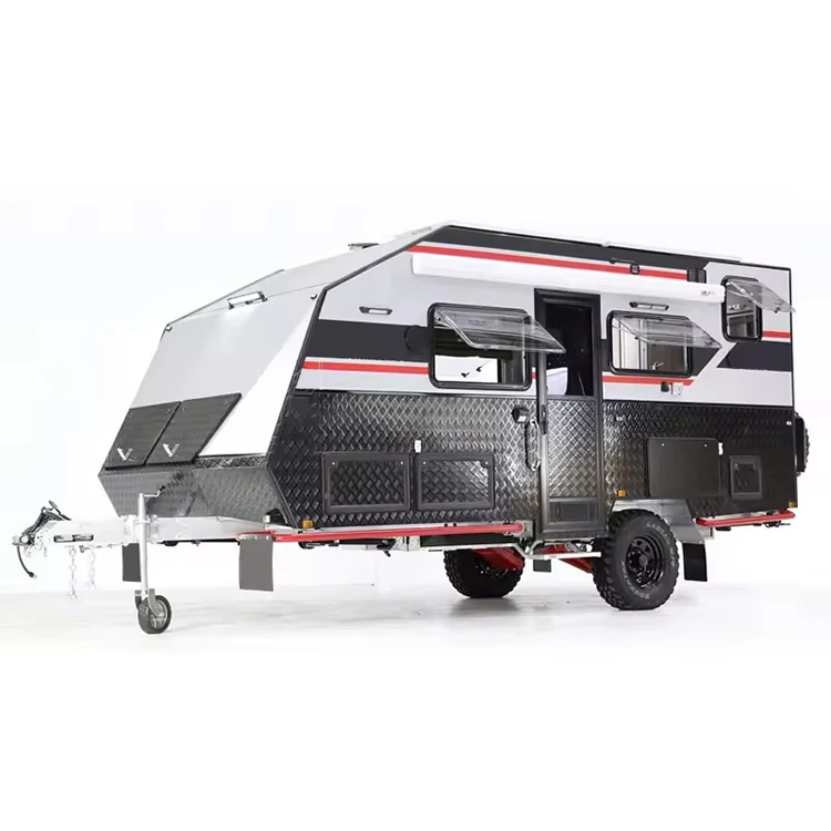 GARIDA  Small Off road Rv Caravan Camper Trailers With Slide Out Kitchen With Shower And Toilet GEAV-002