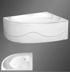 Joinin White Drop-in triangular Engineer acrylic bathtub Economical Insert Tub with seat