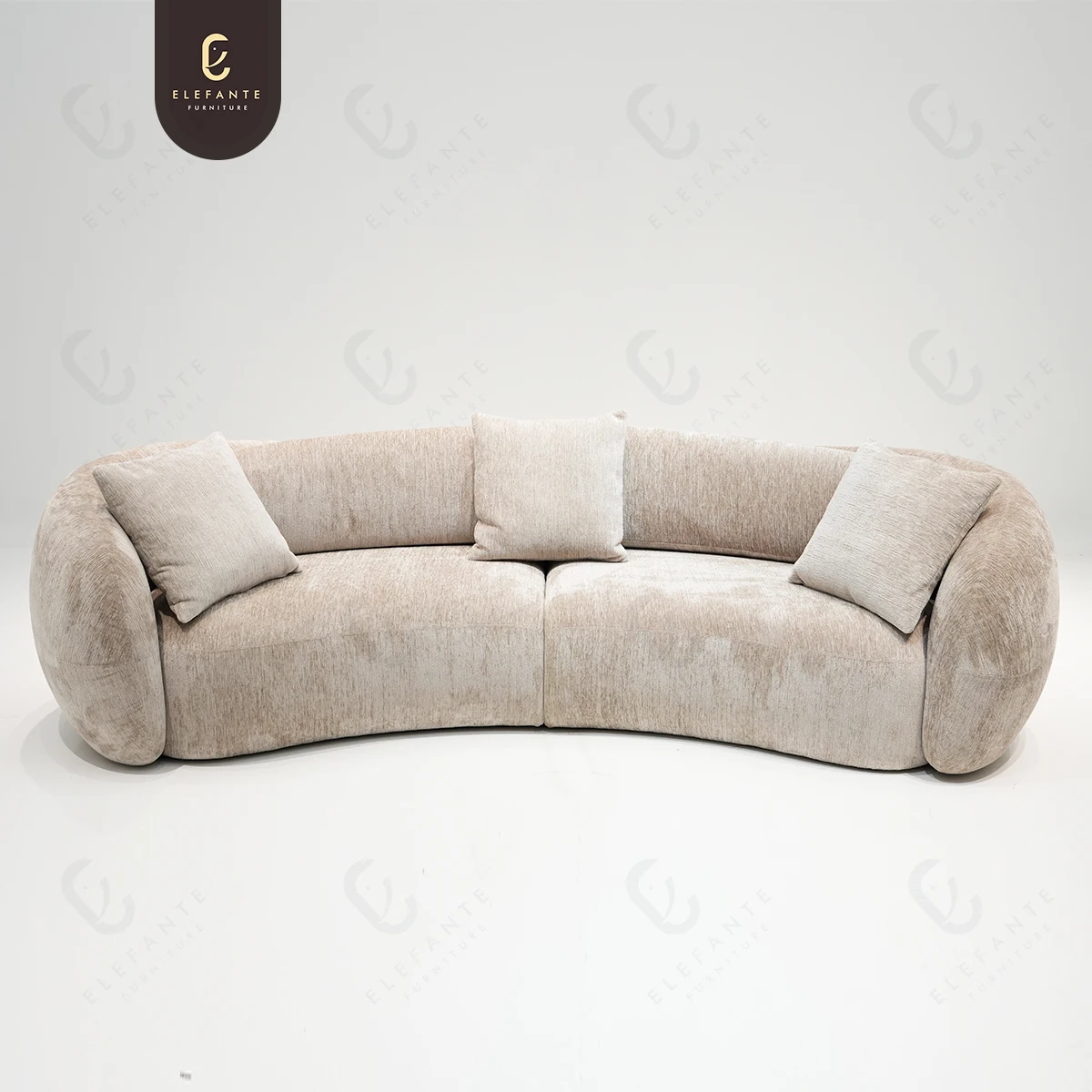 4 Pillows Boucle Curved Sofa Cloud Couch for Living Room Modern Luxury Contemporary Upholstered Sofa Couch