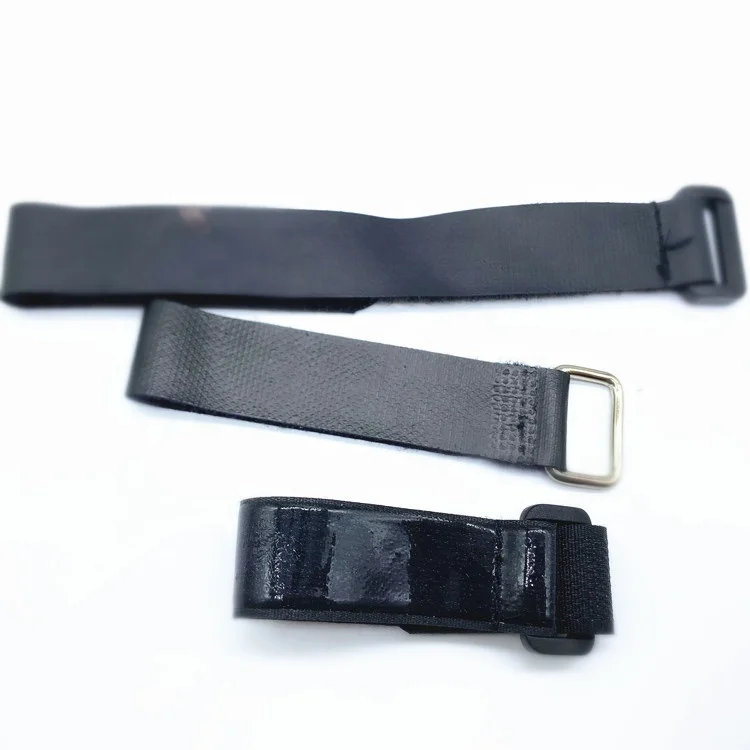 Fastening wraps strap custom size print logo double side adjustable Reusable non-slip hook and loop battery strap with buckle