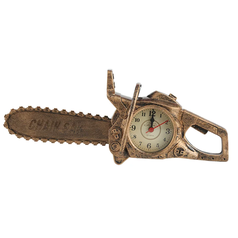 Personalized chainsaw-shaped alarm clock children student gifts domestic ornaments desk clock