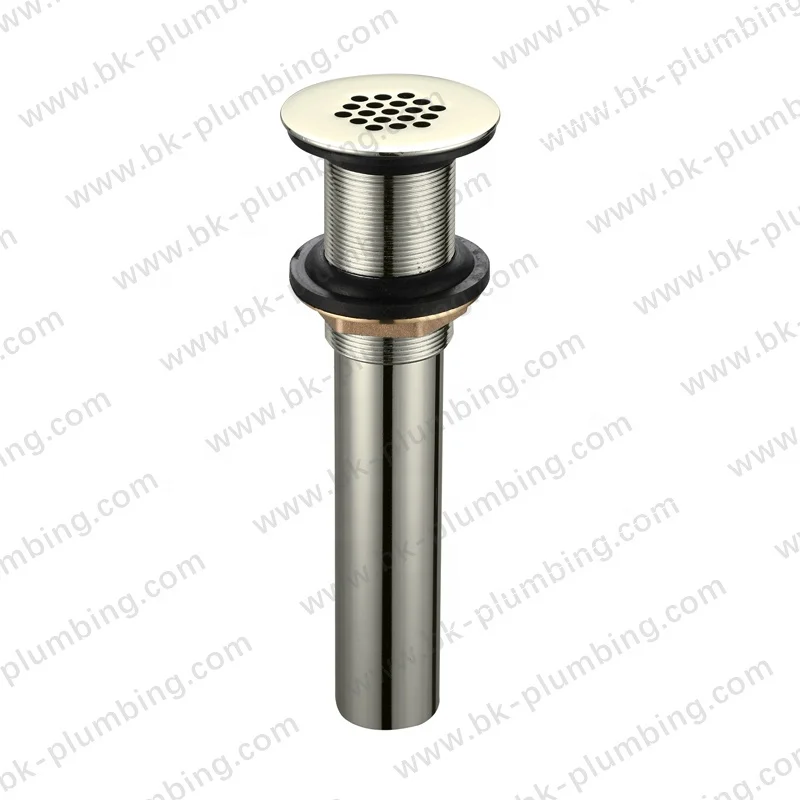 Low Price Bath Room Brass Public Free Flow Round Hand Washing Polished Chrome Sink Waste Stopper Fittings Drain