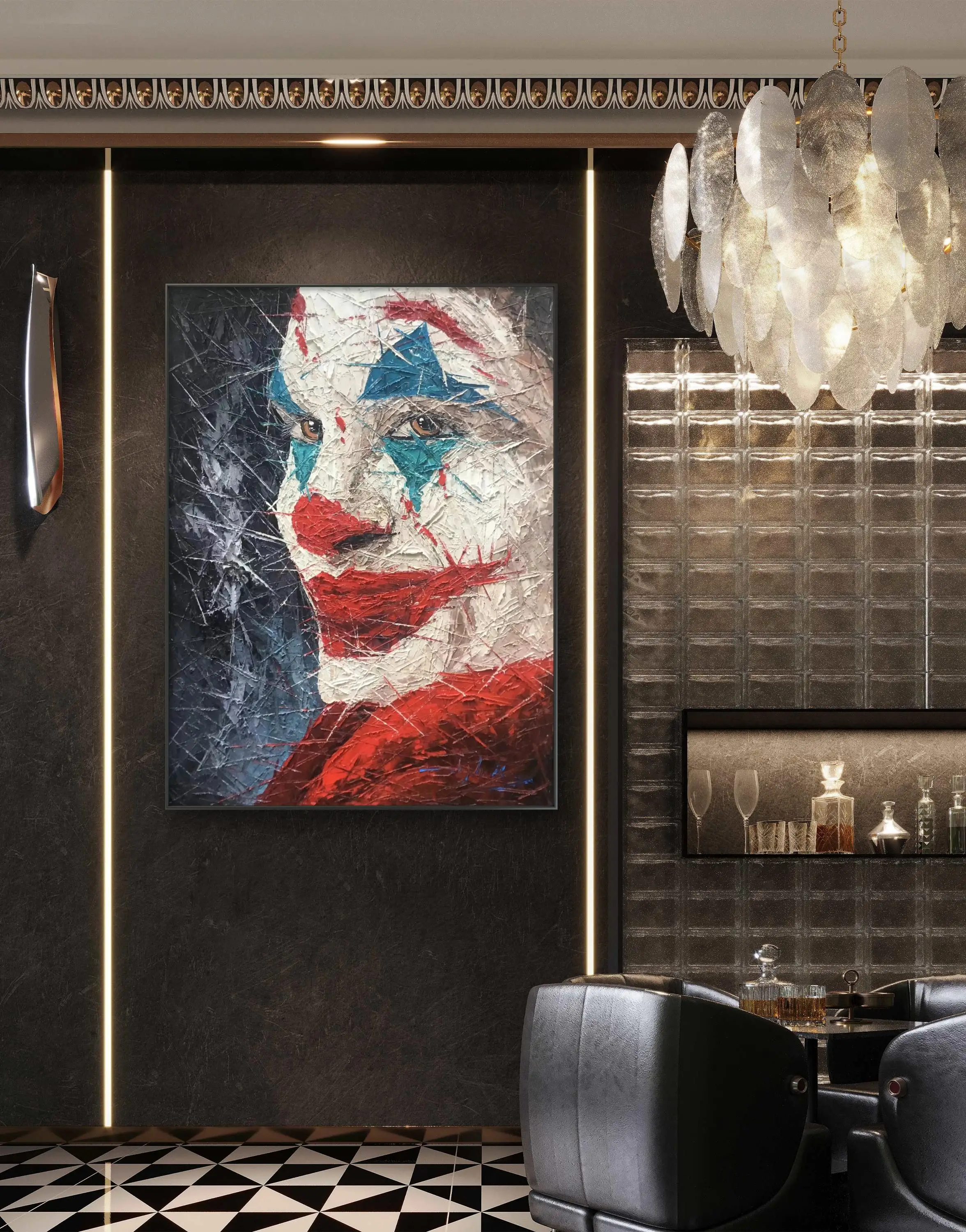 Original oil painting custom artistic picture handmade oil painting motion abstract art Knife painting Thick texture buffoon